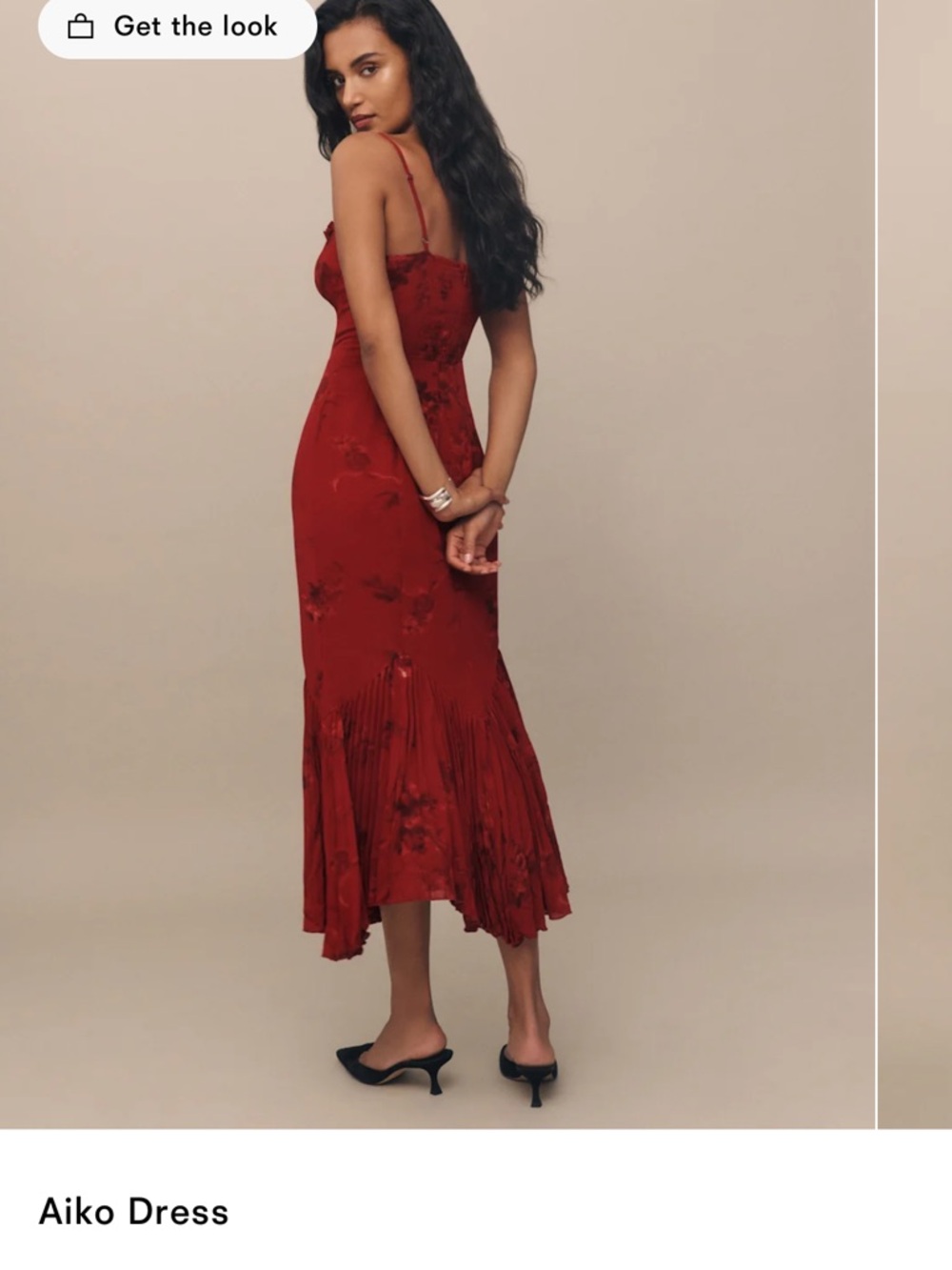 Reformation Red Aiko Dress with Asymmetric Hem - Picture 4 of 7